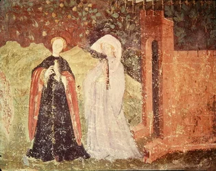 Der Monat Juni, Detail von zwei Frauen beim Spaziergang